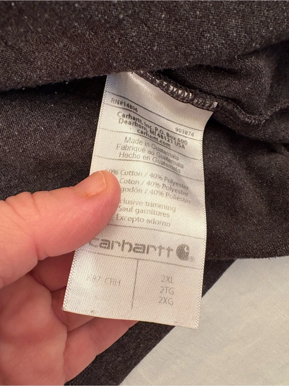 Carhartt Men’s 2XL Loose Fit Dark Heather Pocket Workwear T-Shirt